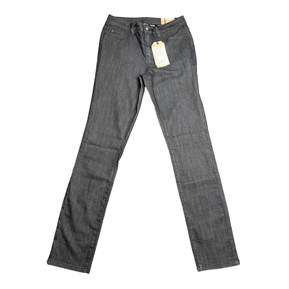 prAna Kayla High Rise Jeans Women's 4 REG Charcoal Organic Stretch Denim 1968371